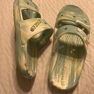 Crocs sandals green. Size 7